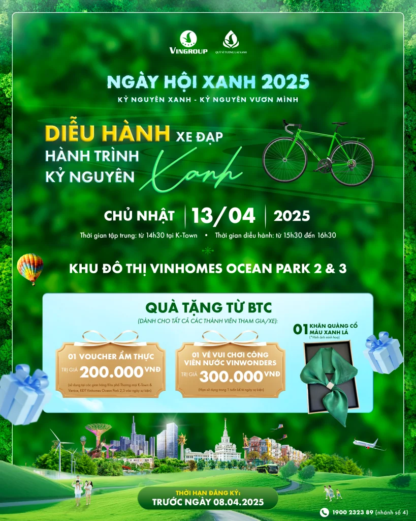 Diễu hành xe đạp “Hành trình xanh”, mời Cộng đồng tham gia!