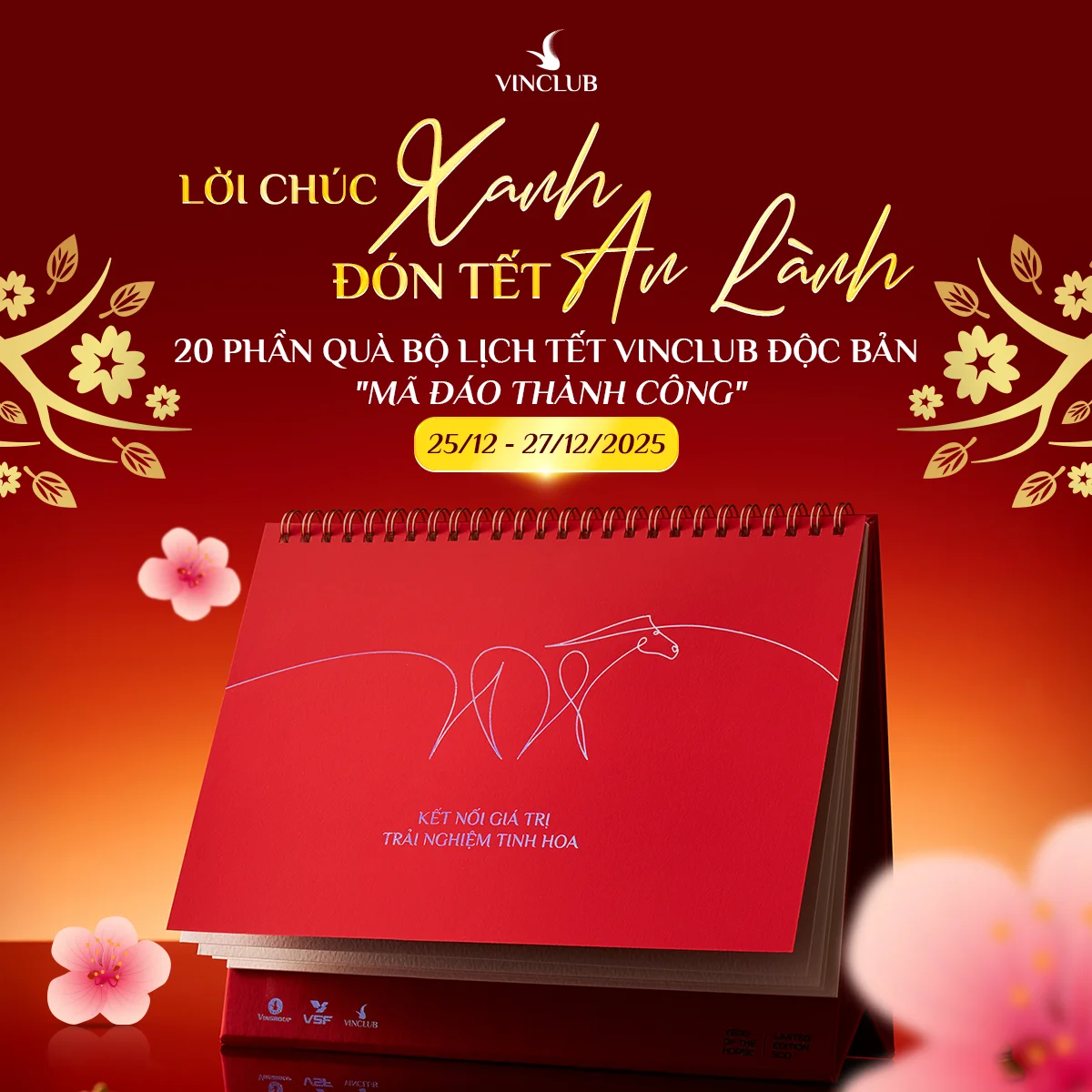[Minigame] Lời chúc xanh – đón Tết an lành: cơ hội sở hữu bộ lịch độc bản “Mã đáo thành công” từ VinClub