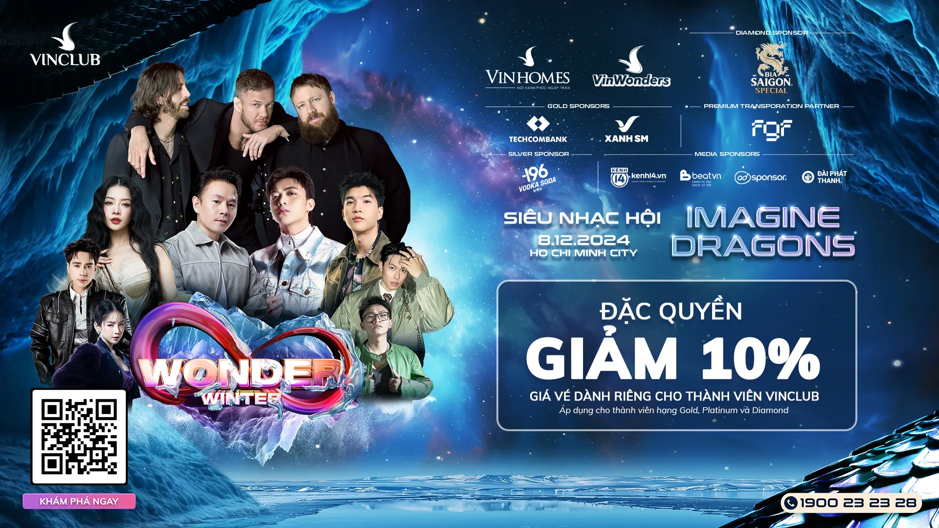 Thành viên VinClub được giảm tới 2 triệu đồng khi mua vé Đại nhạc hội 8WONDER