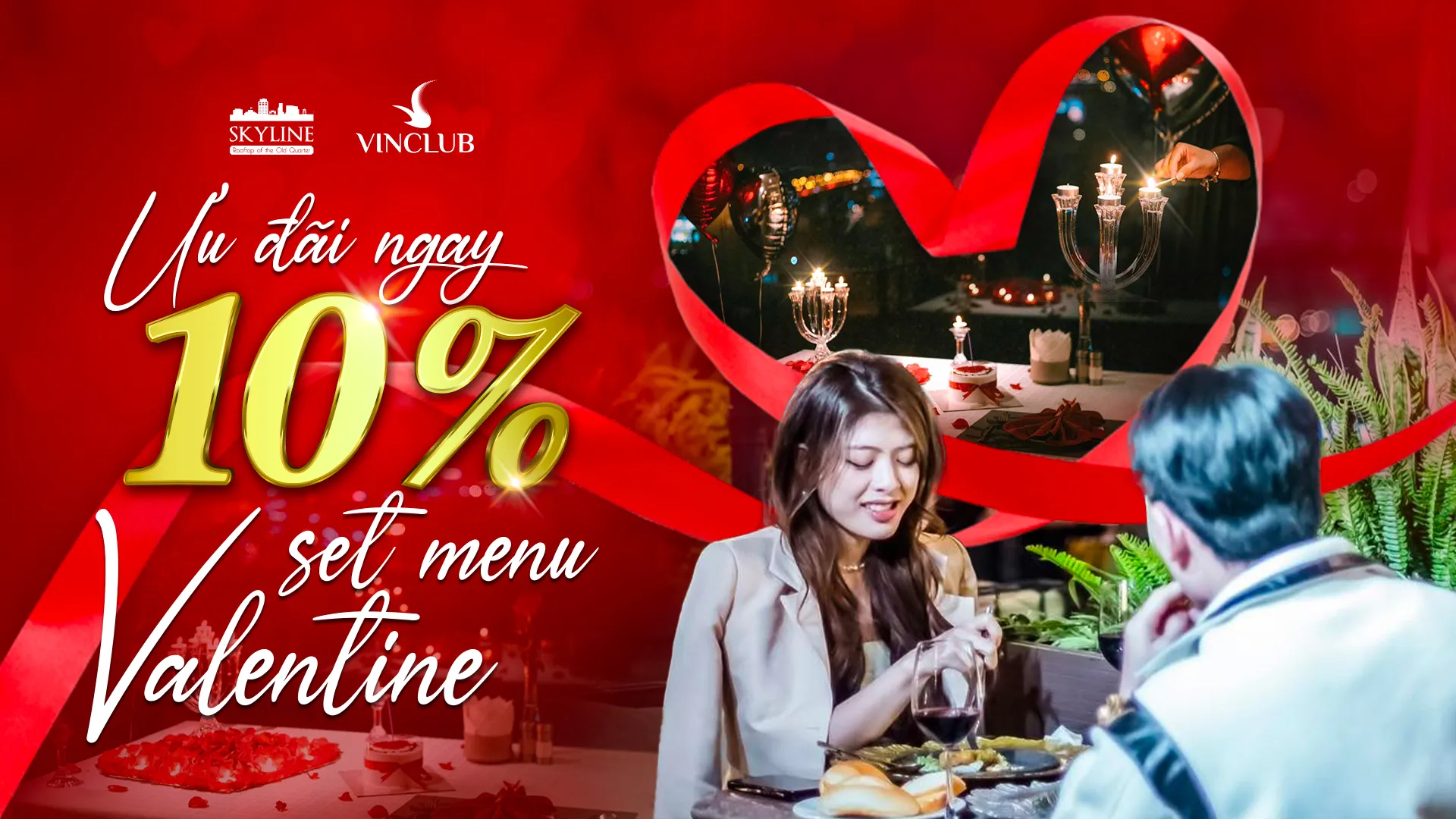 Ưu đãi 10% set menu tình nhân tại nhà hàng Skyline Hanoi